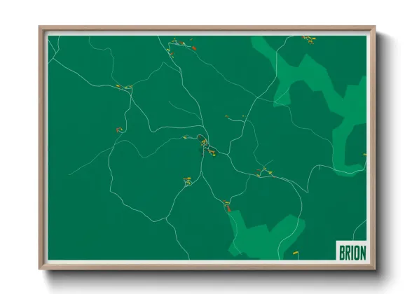 Une affiche de carte sur Brion