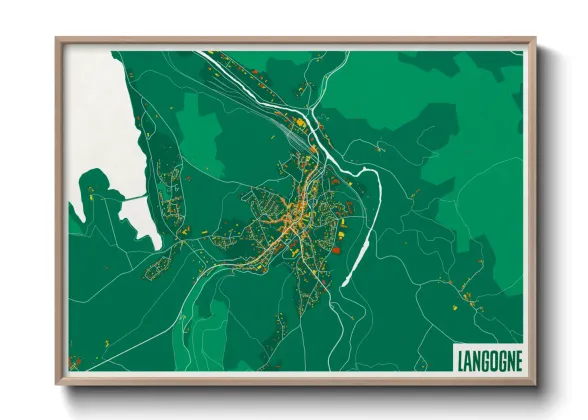 Une affiche de carte sur Langogne