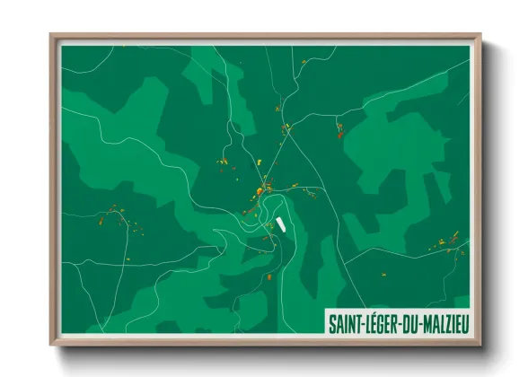 Une affiche de carte sur Saint-Léger-du-Malzieu