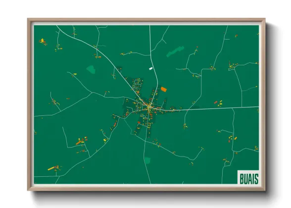 Une affiche de carte sur Buais