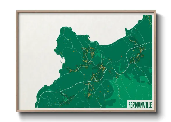Une affiche de carte sur Fermanville