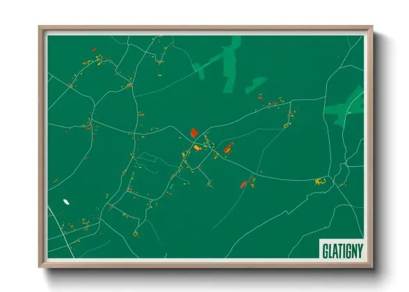 Une affiche de carte sur Glatigny