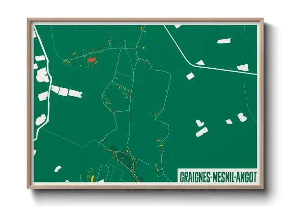 Une affiche de carte sur Graignes-Mesnil-Angot