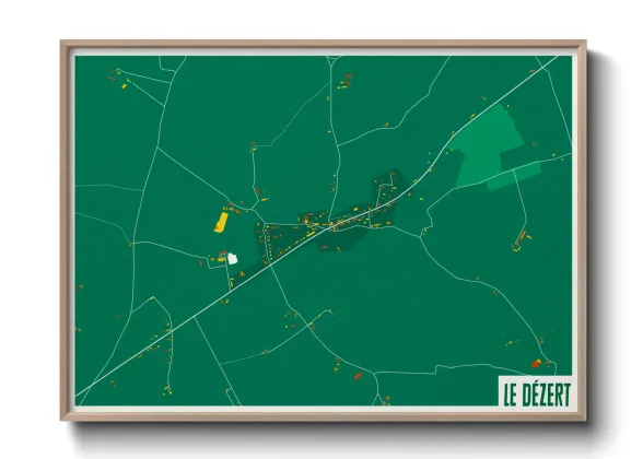 Une affiche de carte sur Le Dézert