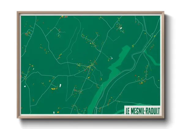 Une affiche de carte sur Le Mesnil-Raoult