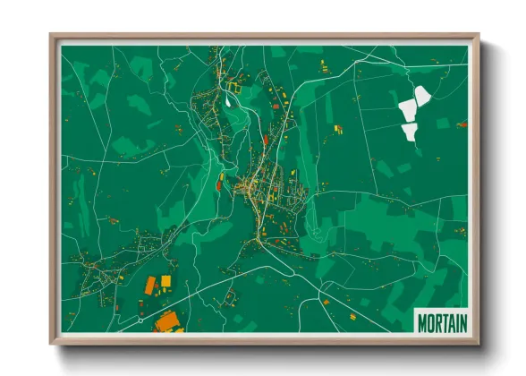 Une affiche de carte sur Mortain