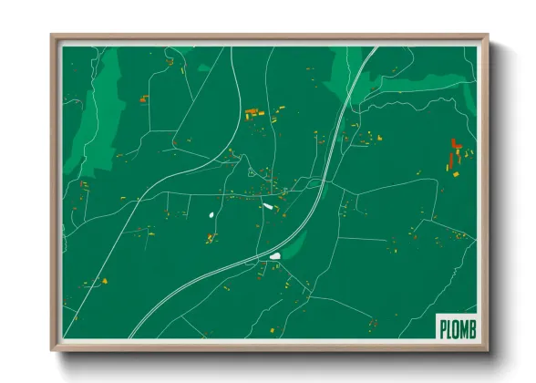 Une affiche de carte sur Plomb