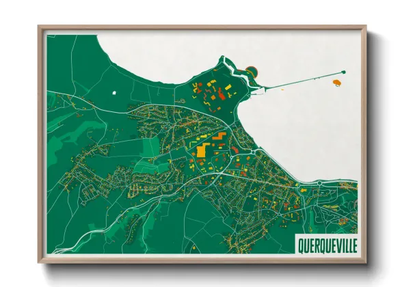 Une affiche de carte sur Querqueville