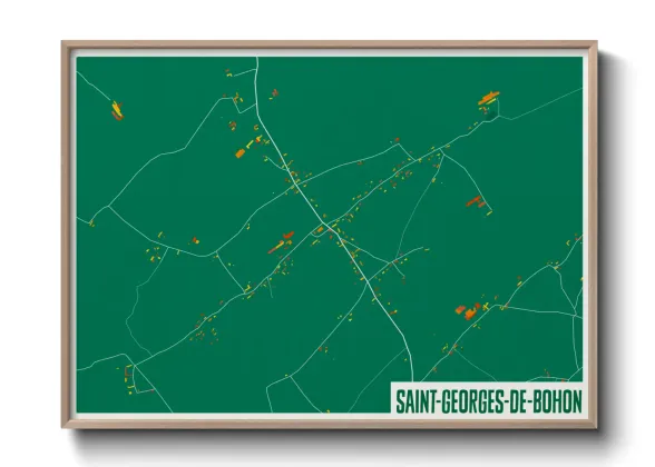 Une affiche de carte sur Saint-Georges-de-Bohon