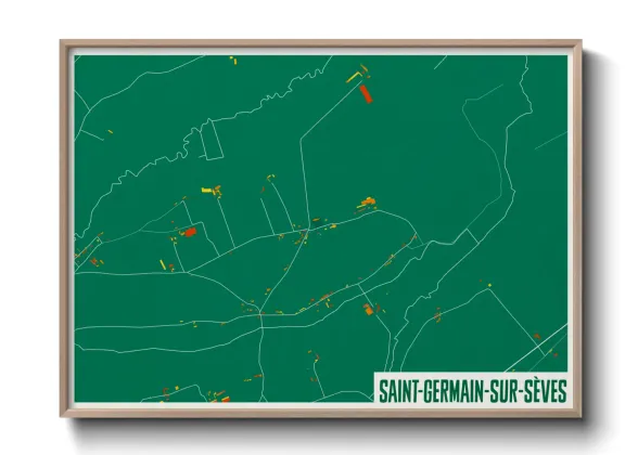 Une affiche de carte sur Saint-Germain-sur-Sèves