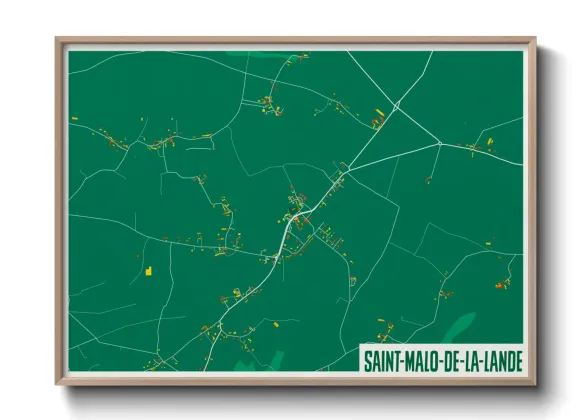 Une affiche de carte sur Saint-Malo-de-la-Lande