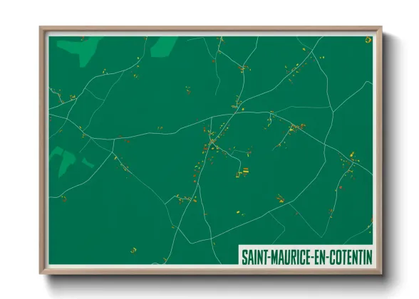 Une affiche de carte sur Saint-Maurice-en-Cotentin