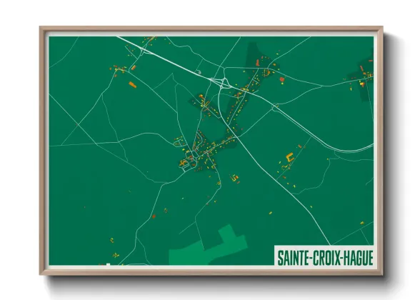 Une affiche de carte sur Sainte-Croix-Hague
