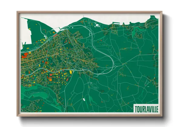 Une affiche de carte sur Tourlaville