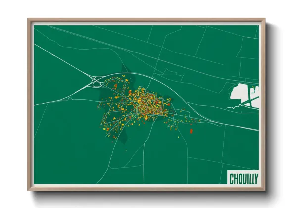 Une affiche de carte sur Chouilly