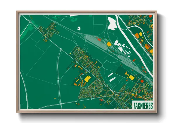 Une affiche de carte sur Fagnières