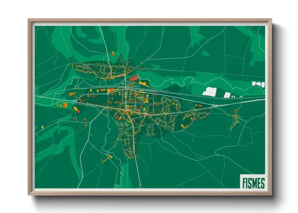Une affiche de carte sur Fismes