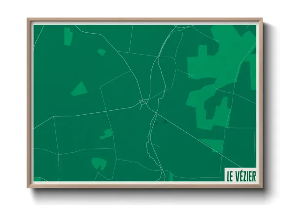 Une affiche de carte sur Le Vézier