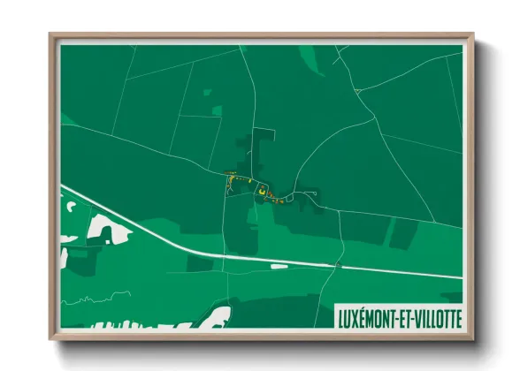 Une affiche de carte sur Luxémont-et-Villotte