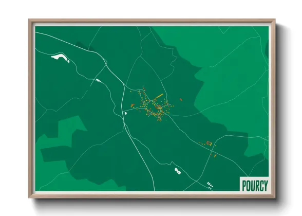 Une affiche de carte sur Pourcy