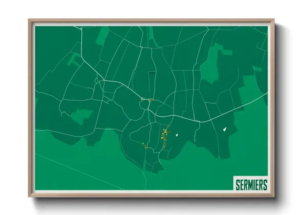 Une affiche de carte sur Sermiers