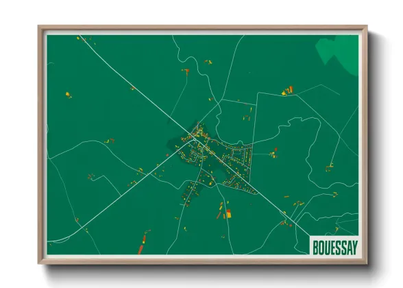 Une affiche de carte sur Bouessay