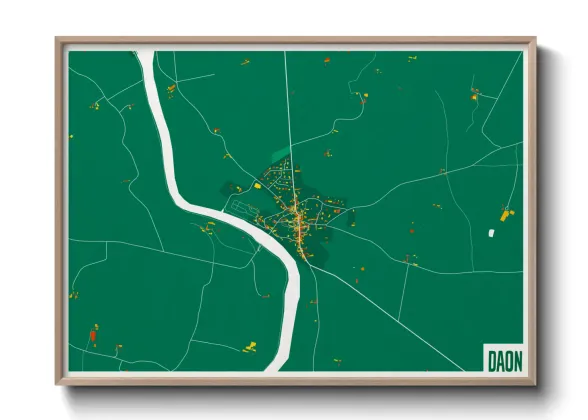 Une affiche de carte sur Daon