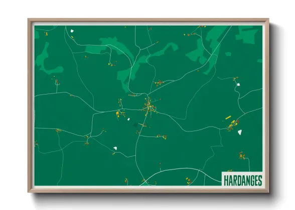 Une affiche de carte sur Hardanges