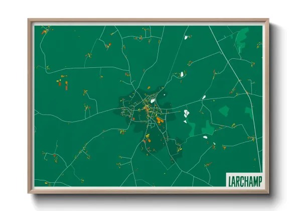 Une affiche de carte sur Larchamp