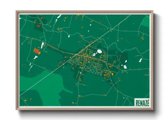 Une affiche de carte sur Renazé