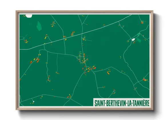 Une affiche de carte sur Saint-Berthevin-la-Tannière