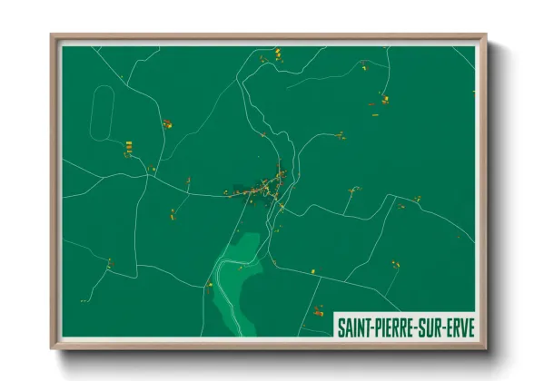 Une affiche de carte sur Saint-Pierre-sur-Erve