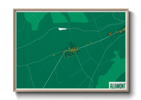 Une affiche de carte sur Allamont