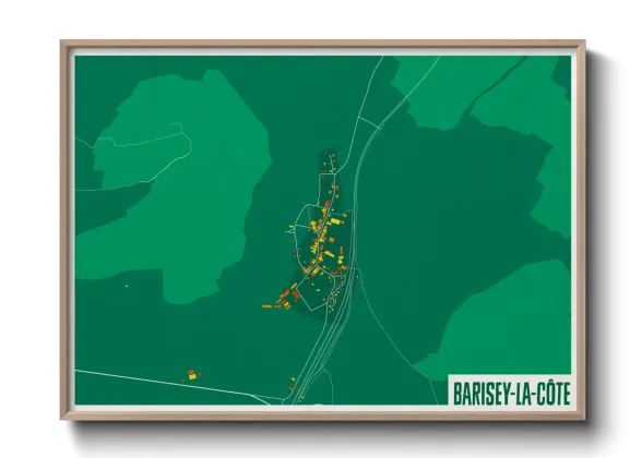 Une affiche de carte sur Barisey-la-Côte