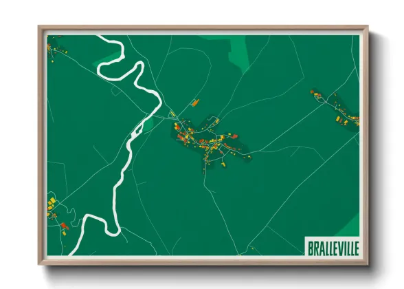 Une affiche de carte sur Bralleville