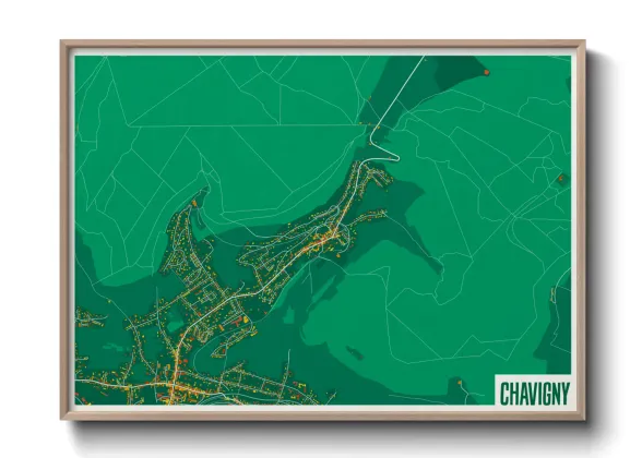 Une affiche de carte sur Chavigny