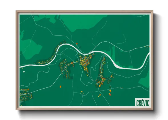 Une affiche de carte sur Crévic
