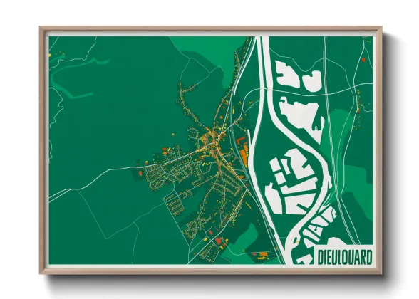 Une affiche de carte sur Dieulouard