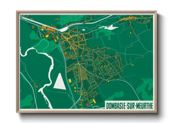 Une affiche de carte sur Dombasle-sur-Meurthe