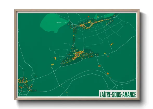 Une affiche de carte sur Laître-sous-Amance