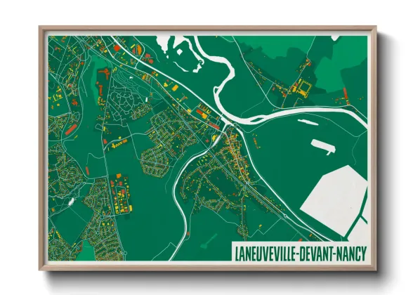 Une affiche de carte sur Laneuveville-devant-Nancy