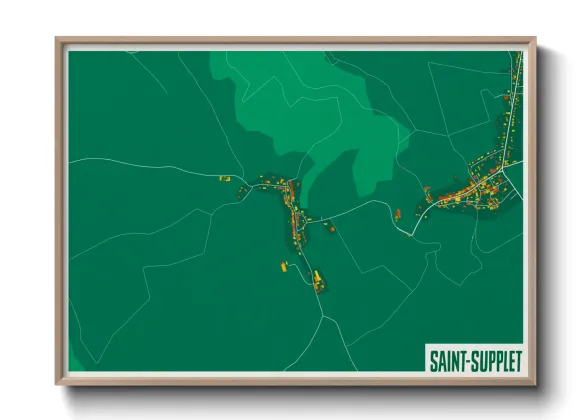 Une affiche de carte sur Saint-Supplet