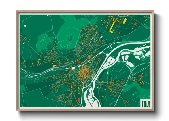 Une affiche de carte sur Toul