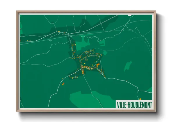 Une affiche de carte sur Ville-Houdlémont