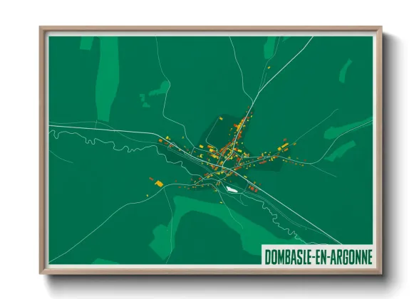 Une affiche de carte sur Dombasle-en-Argonne
