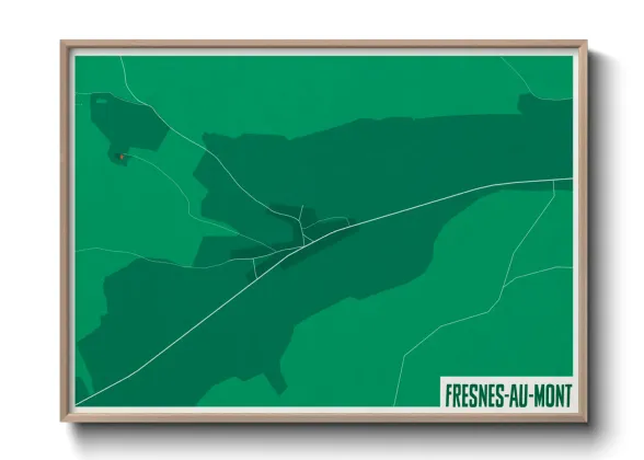 Une affiche de carte sur Fresnes-au-Mont