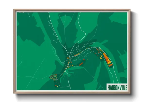 Une affiche de carte sur Haironville