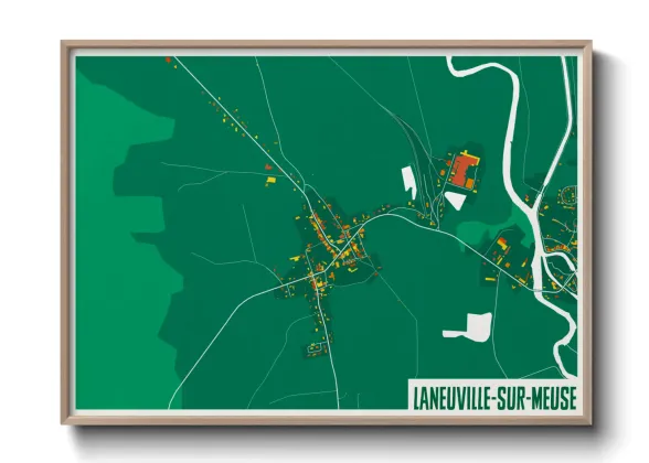 Une affiche de carte sur Laneuville-sur-Meuse