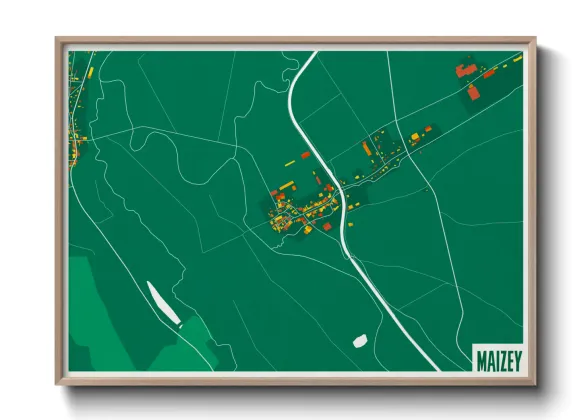 Une affiche de carte sur Maizey