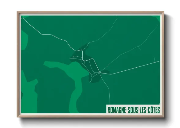 Une affiche de carte sur Romagne-sous-les-Côtes